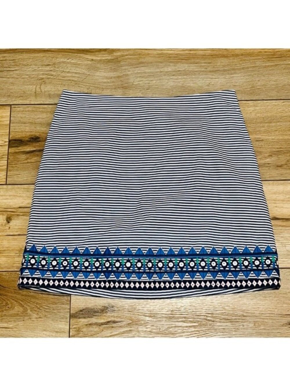 Vineyard Vines Geo Prep Embroidered Margo Skirt SZ 2 Blue Striped Mini NWT